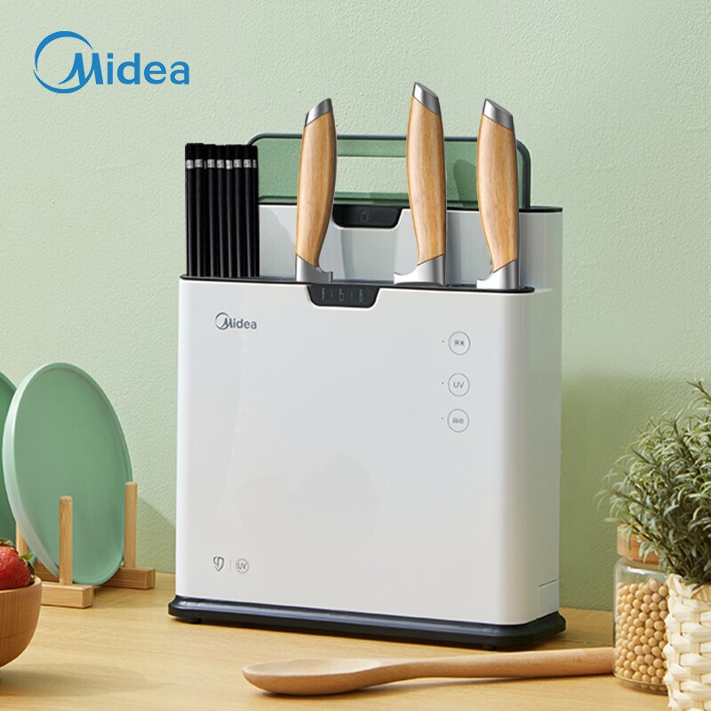 美的（Midea）砧板消毒机 刀具筷子砧板除菌机智能紫外线烘干防霉分类收纳菜板筷子刀架 XSA2K01
