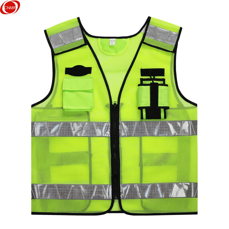 谋福 CNMF 交通警示执勤马甲 反光背心马甲反光安全服 安全背心 (热熔鱼网布马甲) XL 8236