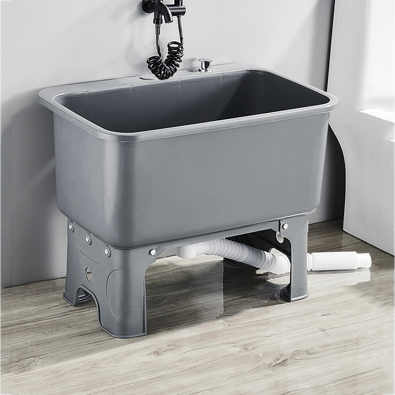 古达拖把池阳台洗拖布池落地拖把盆水池家用卫生间移动高脚水槽墩布池