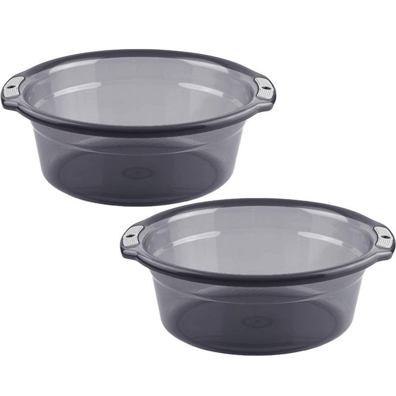 老房太太 双耳脸盆 37*13cm 塑料透明洗脸盆 洗菜盆 洗衣盆 颜色随机 L235/个高清大图