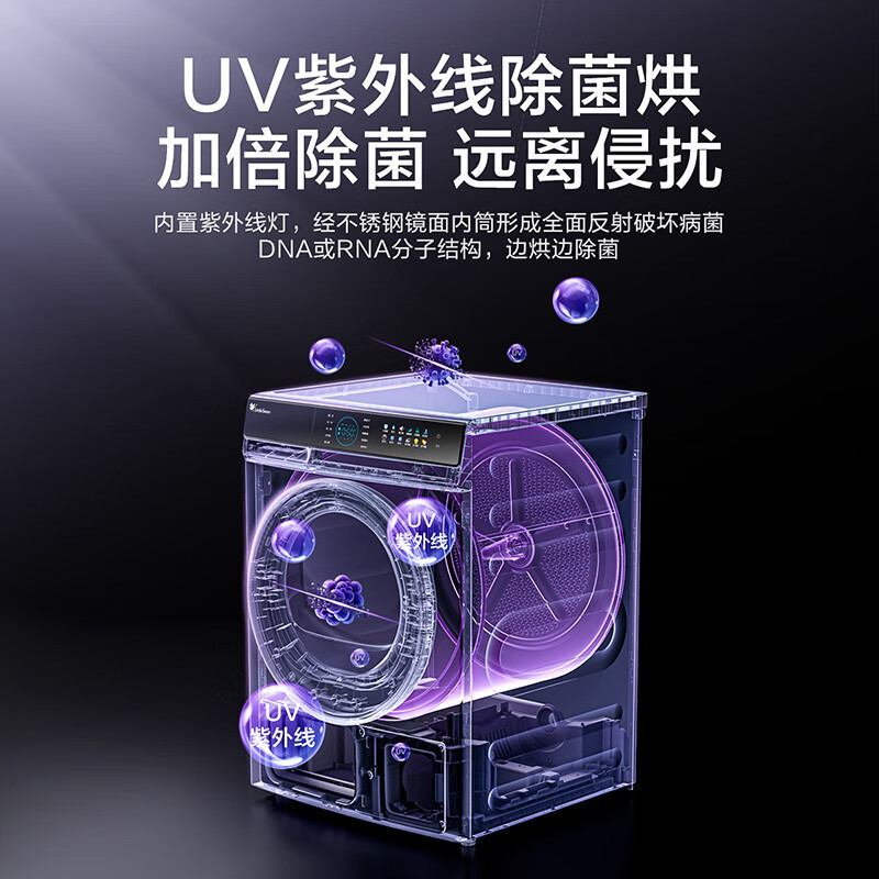 小天鹅(LittleSwan)洗烘套装10kg滚筒洗衣机全自动+热泵烘干机水魔方二代小钢炮809[88+36升级款]