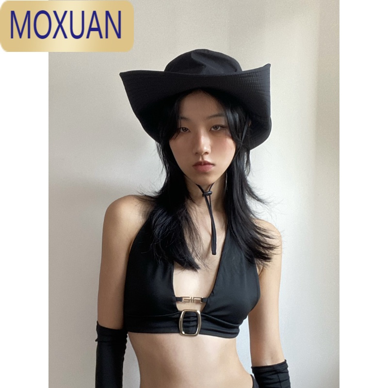 MOXUANFIRE UP大檐渔夫帽西部牛仔帽子男女百搭户外登山钓鱼帽遮阳防晒
