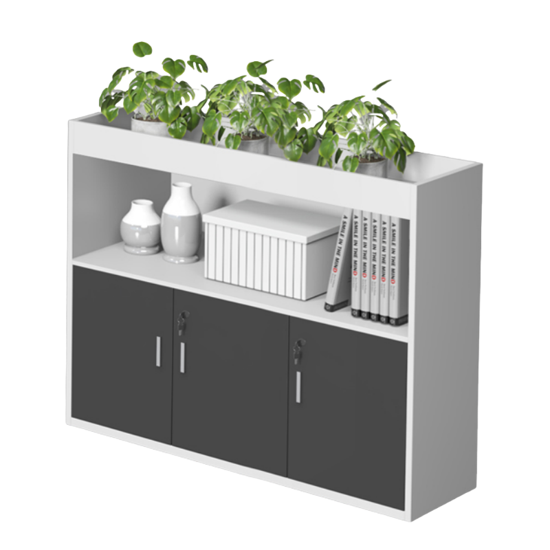 芙首泰矮柜文件柜镂空三门120*30*80cm台高清大图