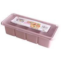 麦香素雅色调味盒塑料调味罐套装 厨房味精盐罐调料罐调味料盒 粉色调料盒1个