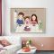 A款 40*60黑色PS框+油画布 现代简约餐厅装饰画饭厅挂画治愈系客厅沙发背景墙卡通壁画一家人