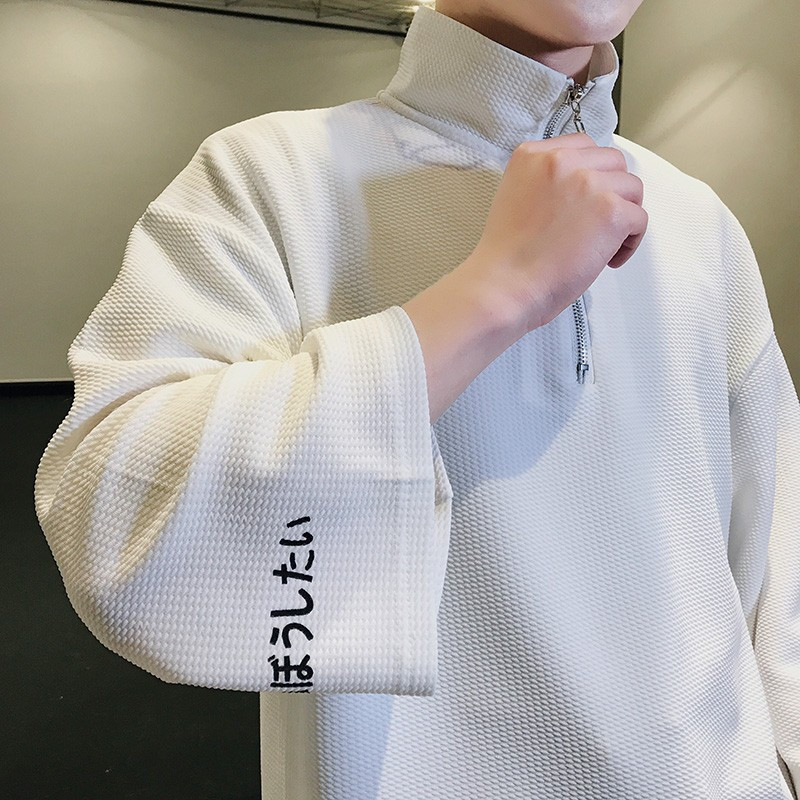 2018春夏款男士七分袖学生圆领时尚短袖T恤半截袖衣服中袖宽松T