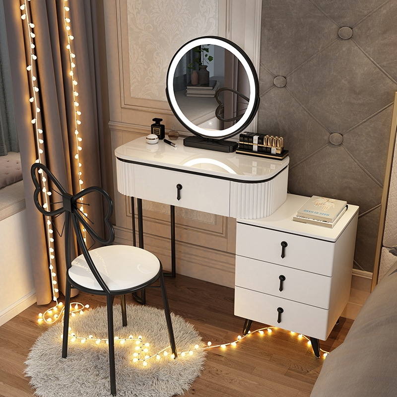 北欧梳妆台卧室古达现代简约网红ins风轻奢多功能收纳柜一体化妆台