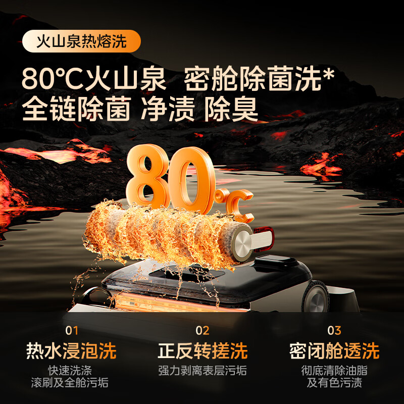 美的(Midea)S60净味洗地机[0缠毛 超薄躺平]自动清洗吸拖洗一体拖地机扫地机高清大图