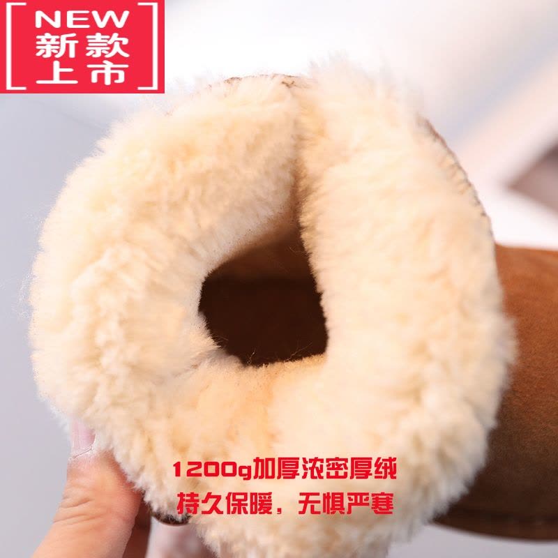 可莉允儿童雪地靴女童短靴冬季男童保暖鞋加绒宝宝靴子防滑中筒棉鞋图片