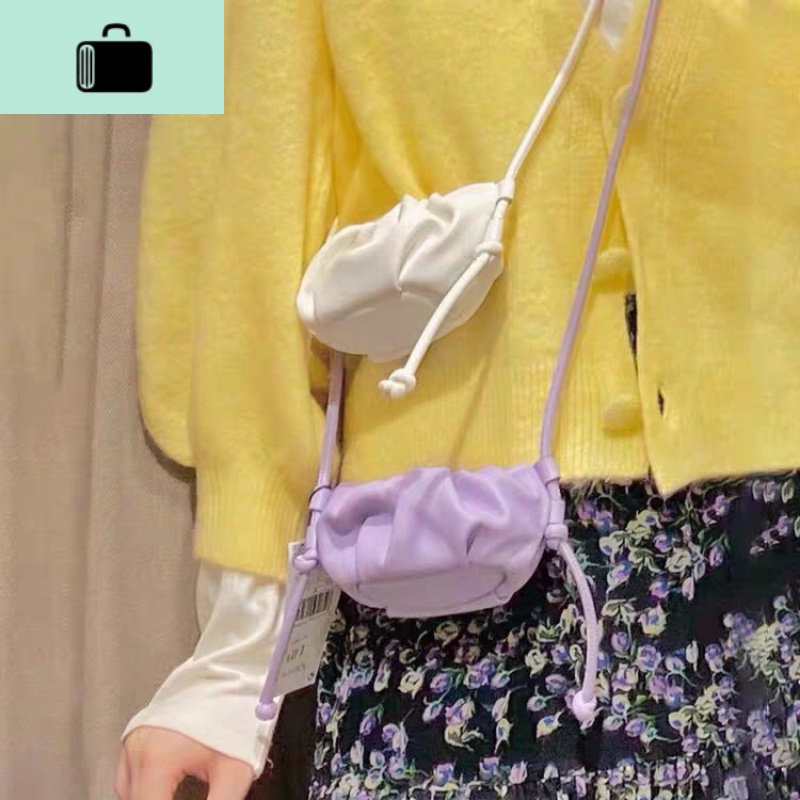 2020夏新款可爱mini云朵包百搭褶皱饺子包女斜挎单肩小包包手拿包NEWLAKE高清大图