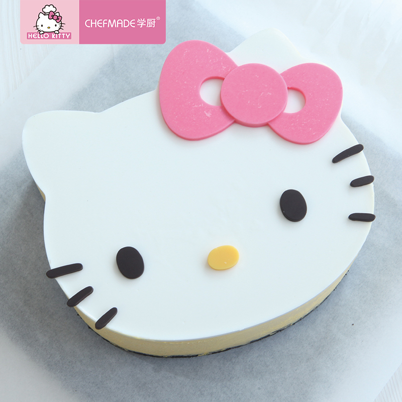 学厨厨房工具 HELLO KITTY(凯蒂猫)正版授权 烘焙模具蛋糕模具8寸慕斯圈蛋糕模三件套 KT7033