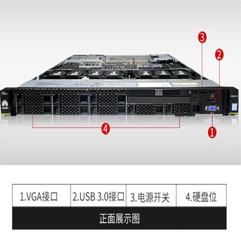华为(HUAWEI)1288H V5 服务器 双颗3204 |单电64G内存 |8*1.8T硬盘 |SR430阵列卡