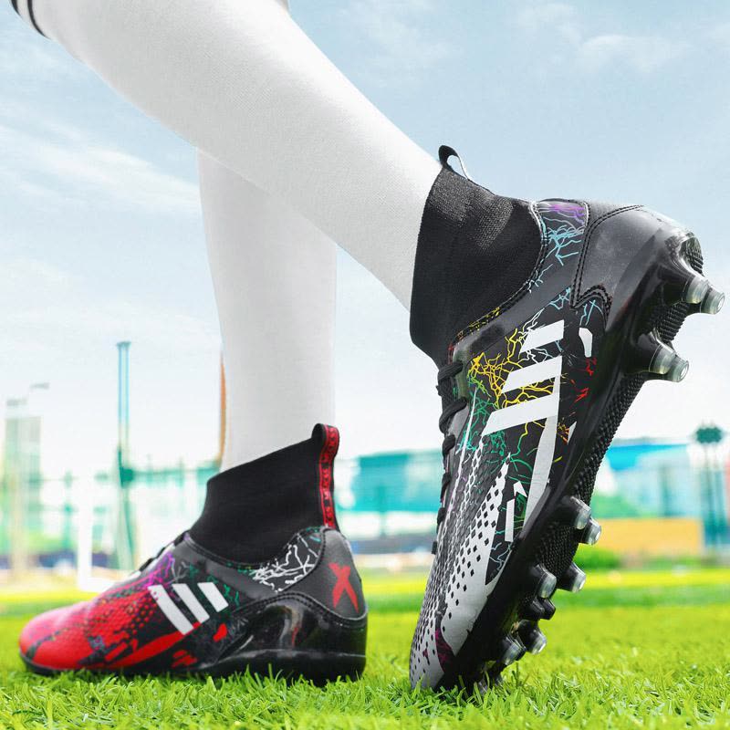 尘贺 c罗春季足球鞋男女儿童碎钉中小学生梅西长钉训练鞋专用图片