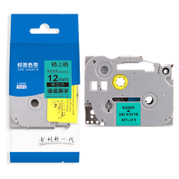 格之格ND-BR TZZ731P标签色带 带芯片适用兄弟PT-E115标签打印机色带12mm*8m 绿底黑字