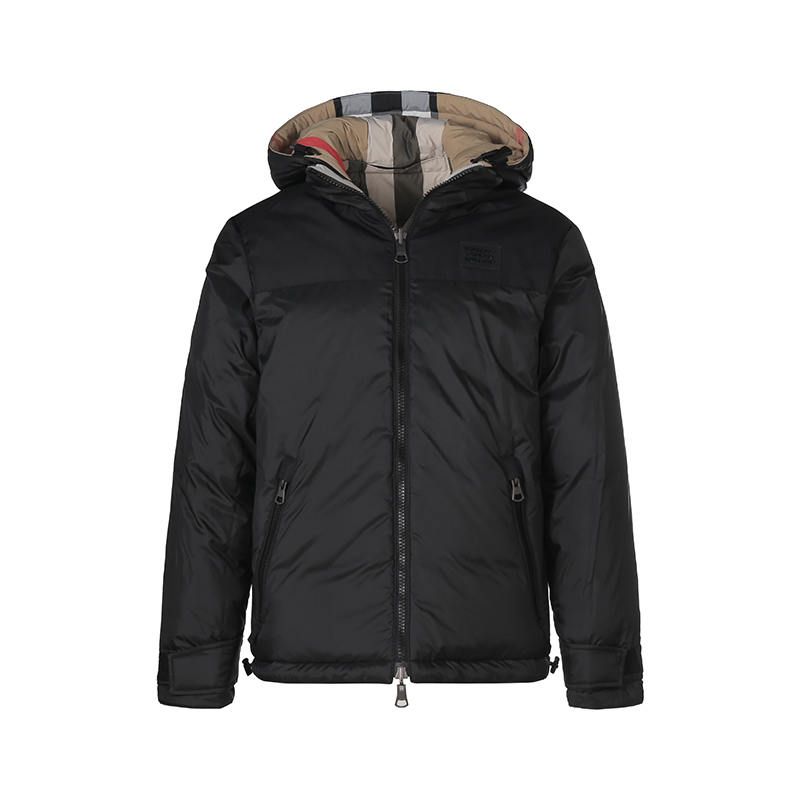 博柏利burberry男款双面穿鸭绒连帽羽绒服夹克外套8064291