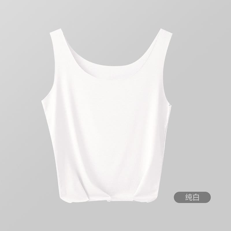 猫人无痕女士背心女莫代尔夏季冰丝吊带可调节肩带内搭打底上衣女图片