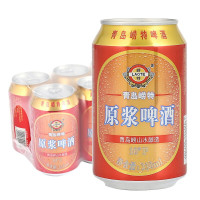 崂特（LAOTE BEER）山东特产青岛啤酒原浆整箱 红罐原浆啤酒 10度 崂山水精酿啤酒 330ml*6听整箱