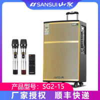 山水SG2-15 户外广场舞音响移动便携式拉杆音箱大功率重低音舞台演出直播带无线蓝牙话筒木质专业音箱15寸