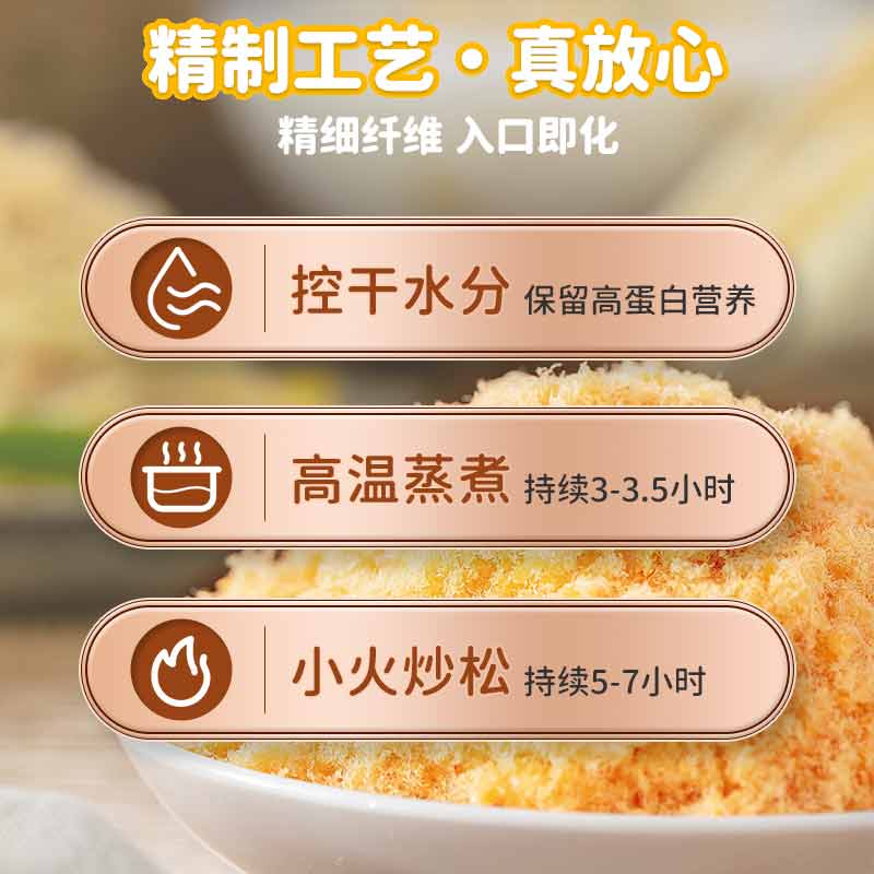 方广钙铁锌猪肉酥铁罐装100g 儿童猪肉松宝宝辅食拌饭料营养高蛋白肉松无添加香精小包装分装送婴儿肉松食谱早餐配粥高清大图