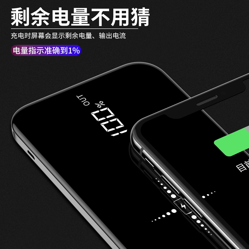SooPii P2 双全屏无线充移动电源 无线充电宝 10000MA 超薄便携手机移动电源