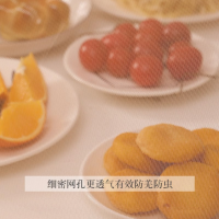 柳然饭菜遮菜罩防苍蝇饭菜食物罩子可折叠50*70cm 银灰色
