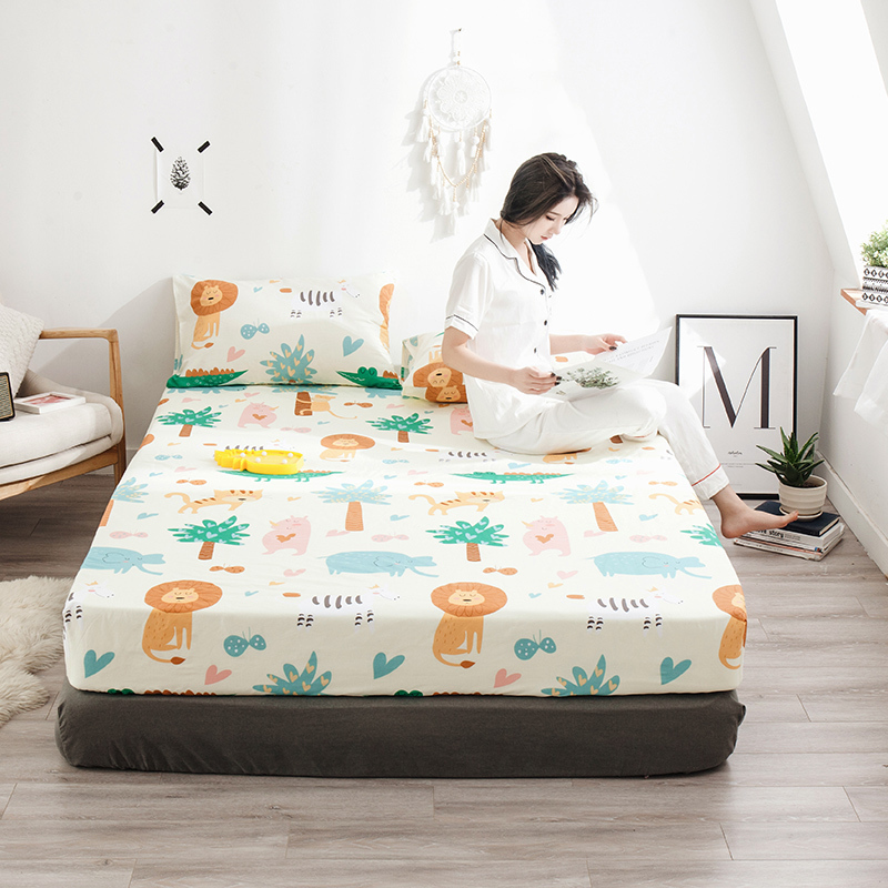 美帮汇保护套全棉床笠单件1.2m1.5m1.8米全棉床垫套床包防滑 吉米乐园/床笠CW 150cmx200cm