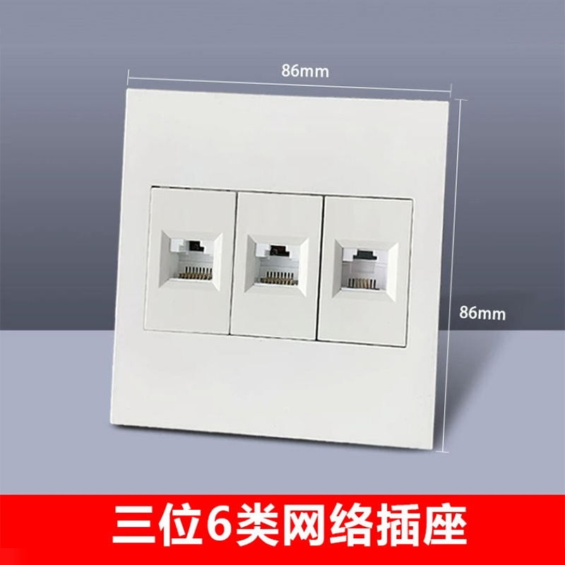 瑞信曜 双网络口面板插座86型 常用于宽带建设家庭装修办公室店等场景 RXY-6E-2高清大图