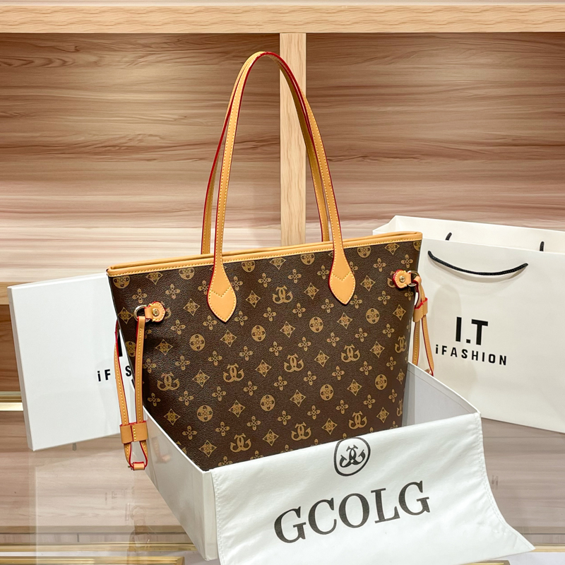 欧美女士老花包包女2026新款高级感托特包女大容量通勤单肩包百搭手提包大包高清大图