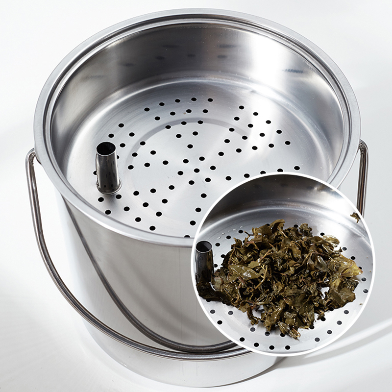 创世人 不锈钢茶渣桶排水桶茶桶垃圾桶废水桶废物收纳