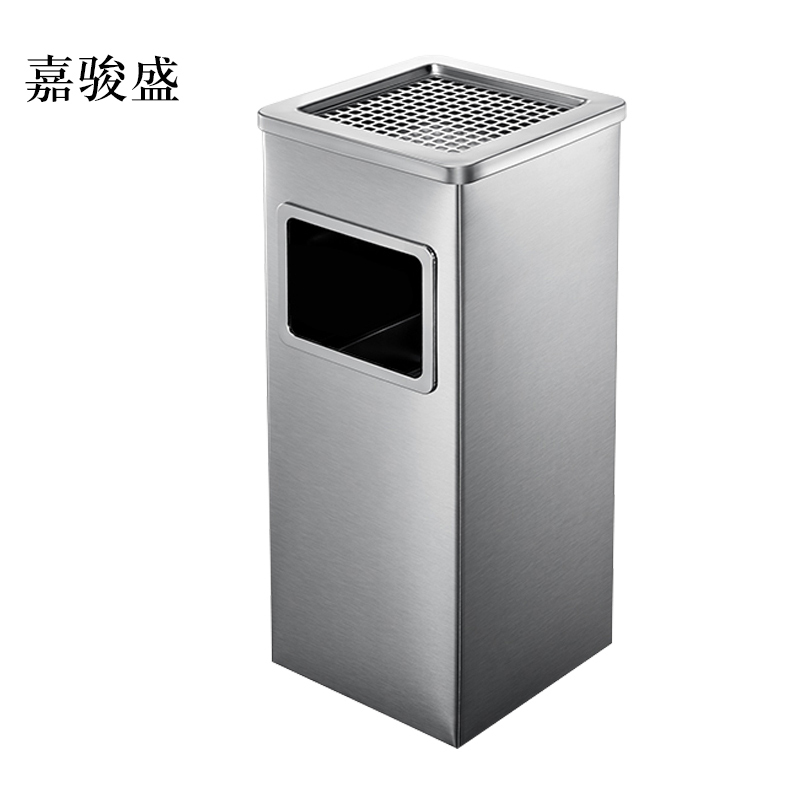 嘉骏盛不锈钢圆形大号商用垃圾桶立式烟灰桶电梯口高档户外方型不锈钢