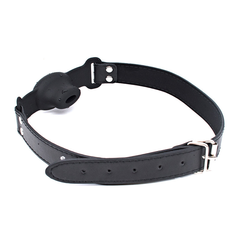 另类情趣硅胶口塞红色口枷空心设计口水狂流皮革口球sm刑具成人用品