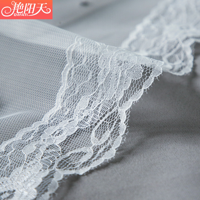 家柏饰(CORATED)小窗帘免打孔安装遮光布遮阳简易卧室出租房屋飘窗魔术贴自粘 浅粉带纱 1.8*1.8米(宽*高)高清大图