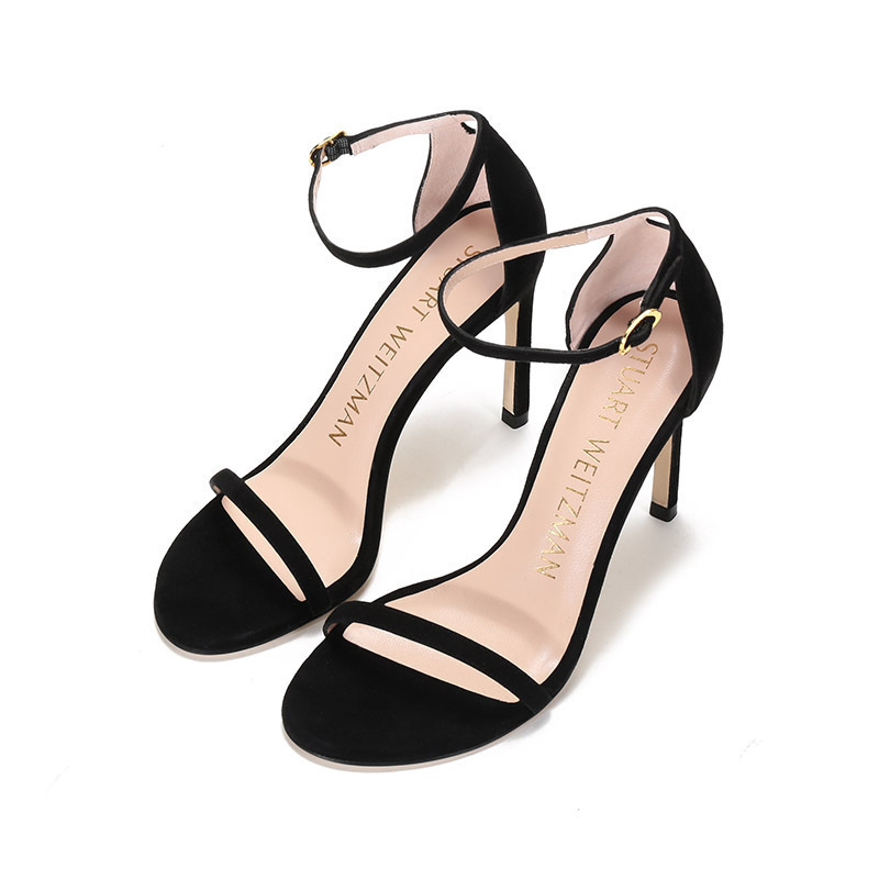 斯图尔特韦茨曼stuartweitzman女士绒面皮革一字带高跟凉鞋nudistsong