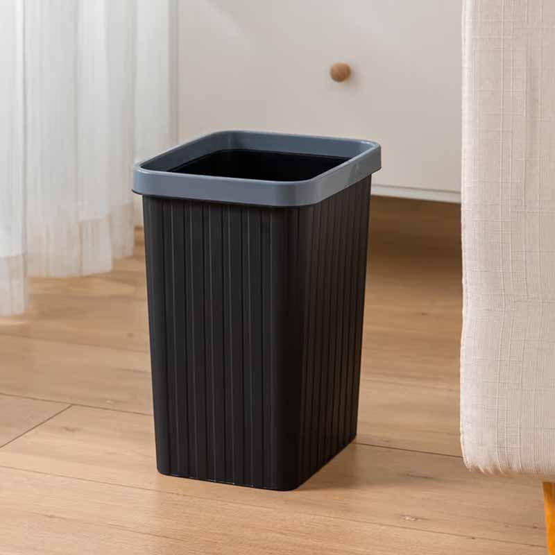 空間専門家(SPACEXPERT) 方形压圈垃圾桶收纳桶黑/白 单只装高清大图