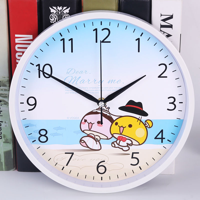 10英寸 静音卡通挂钟钟客厅卧室钟表可爱儿童房钟表幼儿园卡通钟表