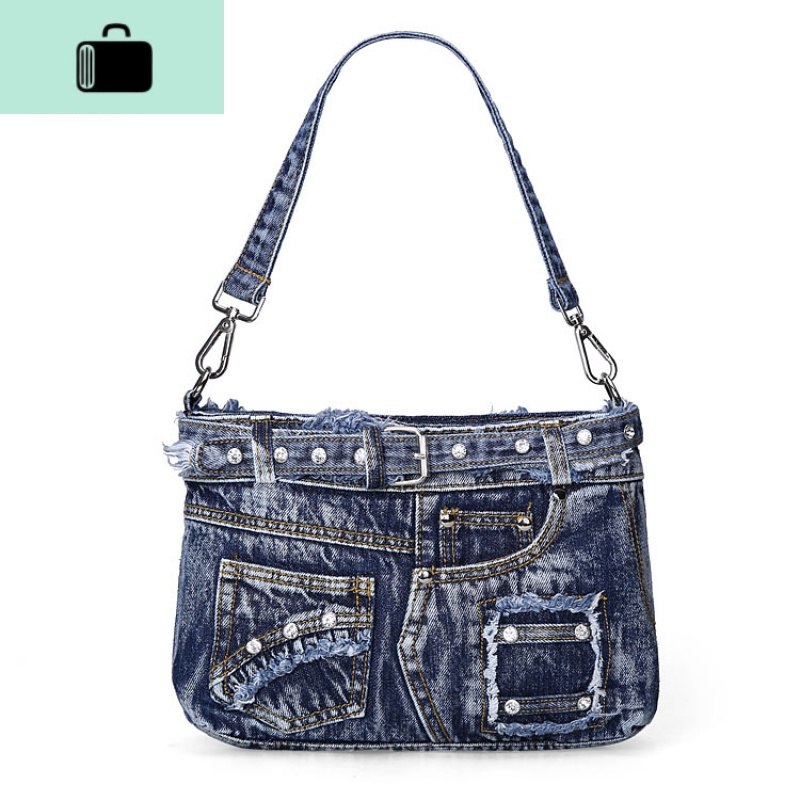 女洗水包个性手提包单肩包斜拷包韩版休闲时尚牛仔布包包newlake