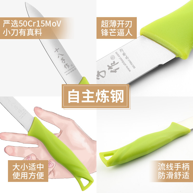 十八子作 H309 不锈钢水果刀(带刀套) 205*17mm (单位:把)高清大图