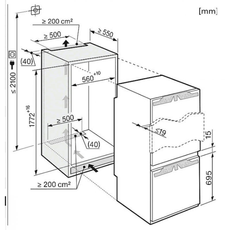 美诺（MIELE） 冷藏冷冻组合冰箱德国进口嵌入式 KFNS37232ID