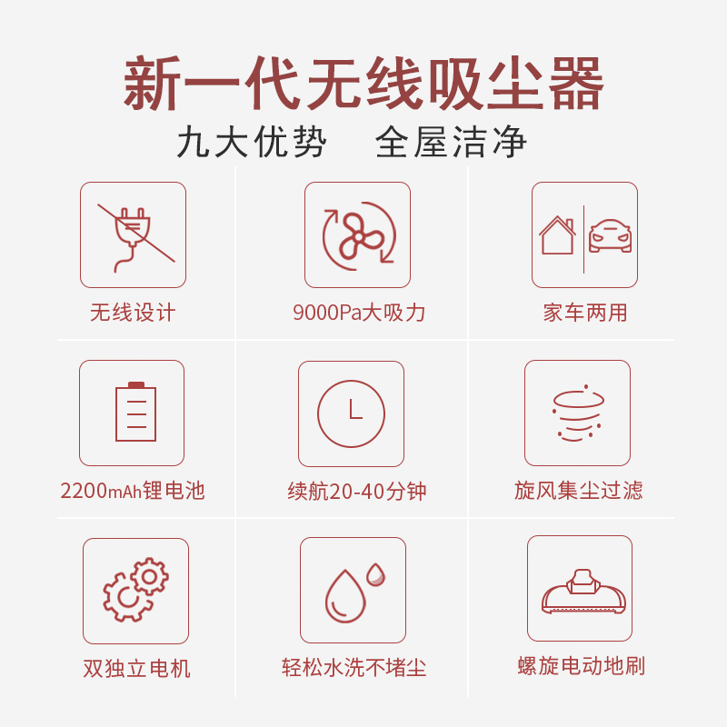 扫地狗 无线吸尘器 SDG-1003 手持式强劲大吸力家用车用无线吸尘器