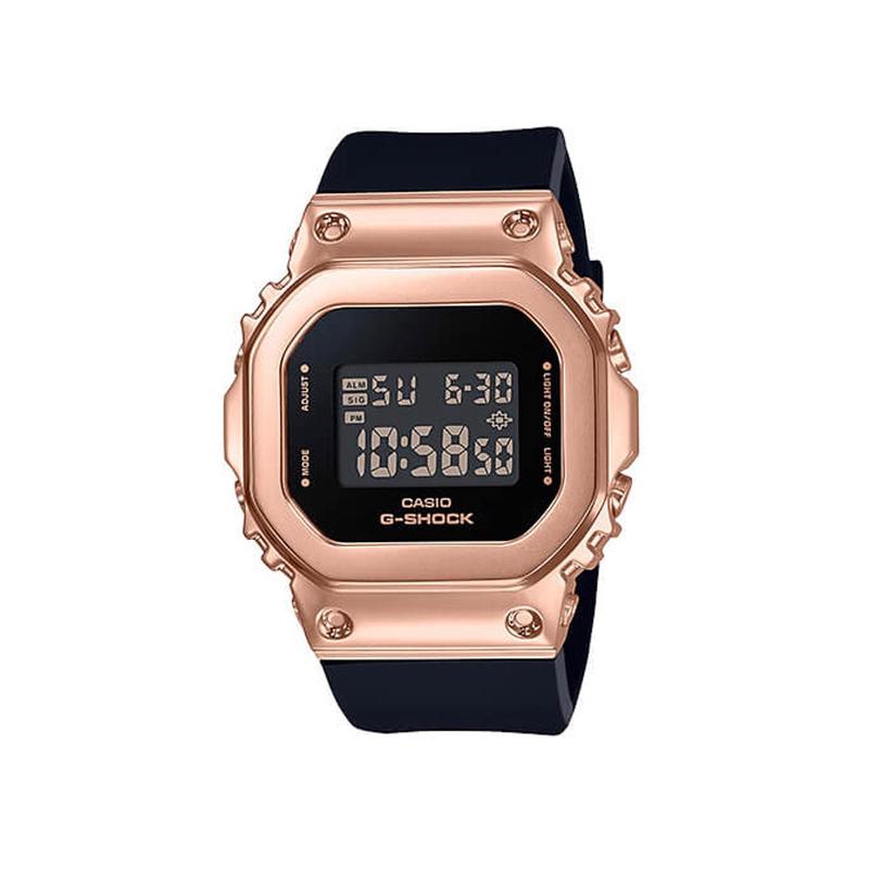 CASIO卡西欧G-SHOCK新款复古玫瑰金金属防水方形手表GM-S5600G-1