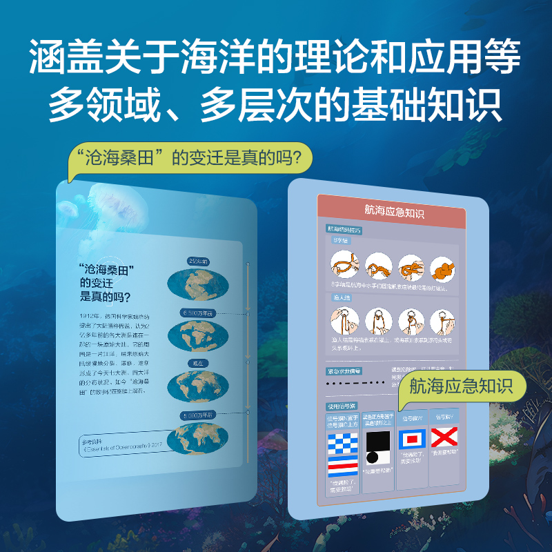 [正版]2024年海洋地图共2张 大尺寸86*60cm少儿童深海探险沉浸式图解体验墙贴挂画 儿童房装饰贴画学生用图覆膜高清大图