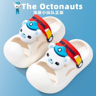 海底小纵队儿童拖鞋防滑卡通夏季包头凉拖宝宝洞洞鞋男女童凉拖鞋 白色 内长19cm