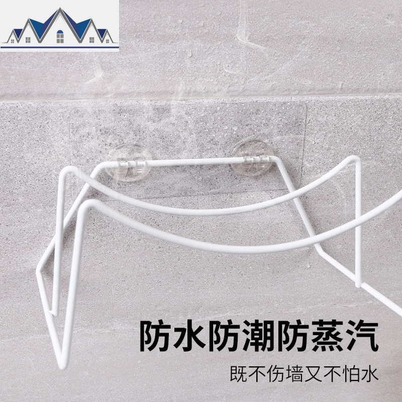 v型锅盖架壁挂免打孔砧板置物架多功能防锈厨房收纳架挂菜板架子 三维工匠高清大图