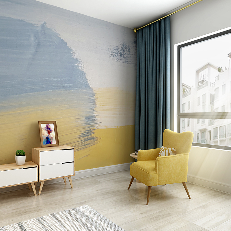 北欧风手绘闪电客抽象涂鸦艺术墙纸电视背景墙壁纸壁画卧室沙发艺术