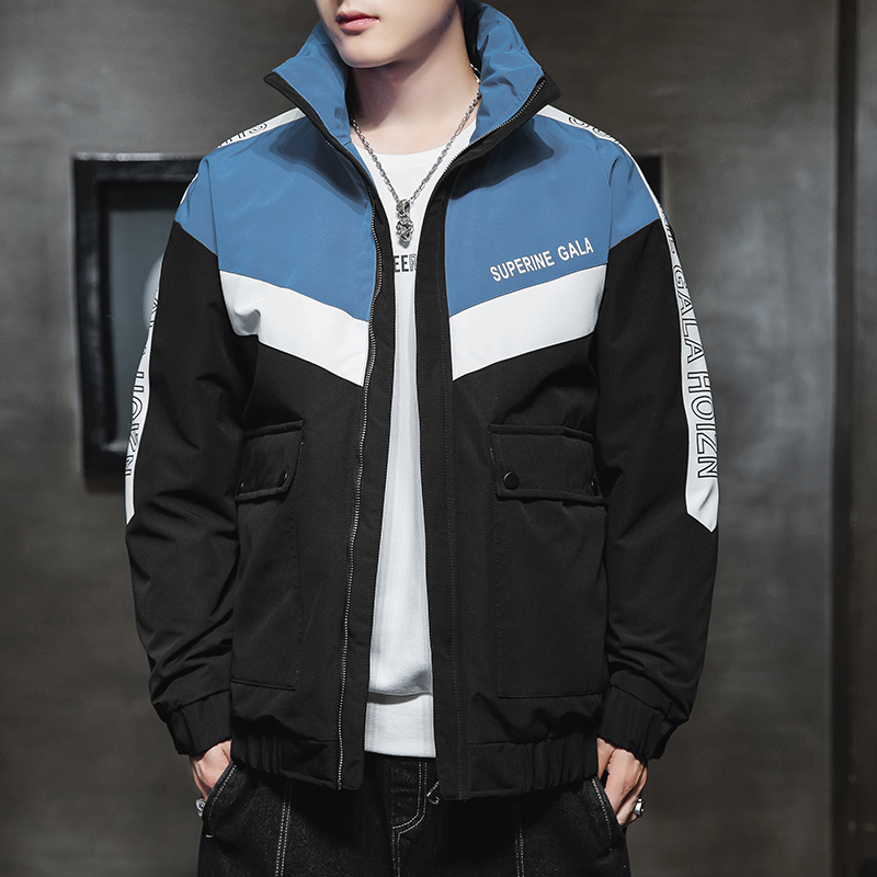 冬季羽绒棉服男加厚无帽冬装运动外套男棉衣大学生韩版潮流衣服男棉衣