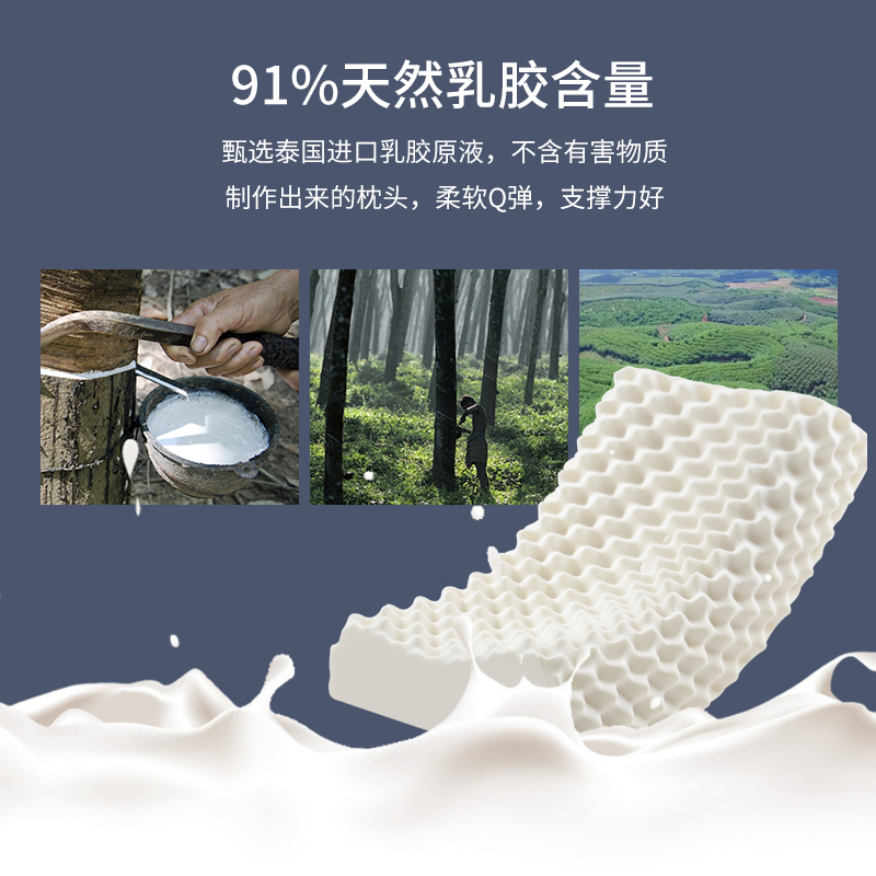 睡眠博士(AiSleep)乳胶释压按摩枕标准款 单人枕芯/枕头
