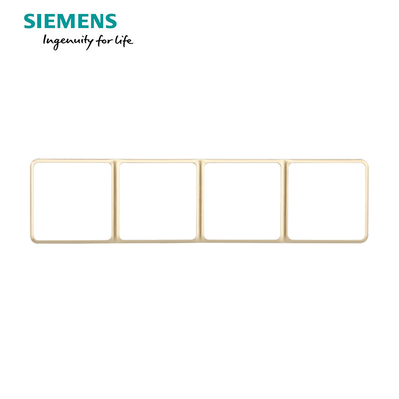 西门子(SIEMENS)开关插座 皓睿砂釉金系列四联边框5UH01183NC03