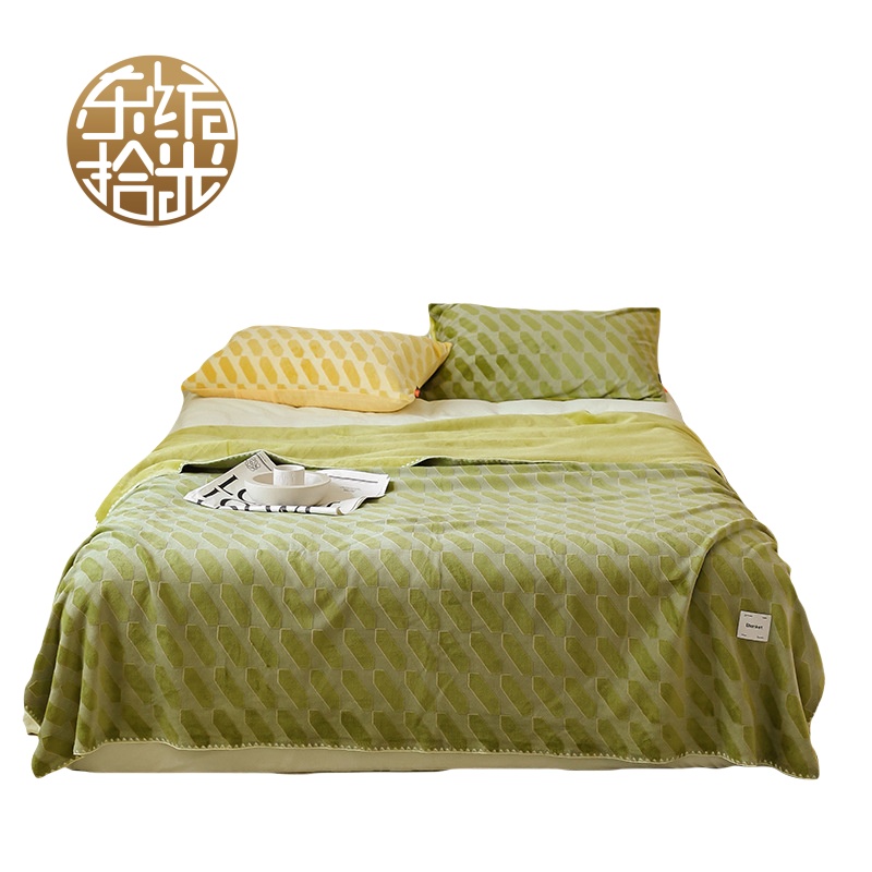 东纺拾光DF1046 简约系列毛毯230*200cm 绿色高清大图