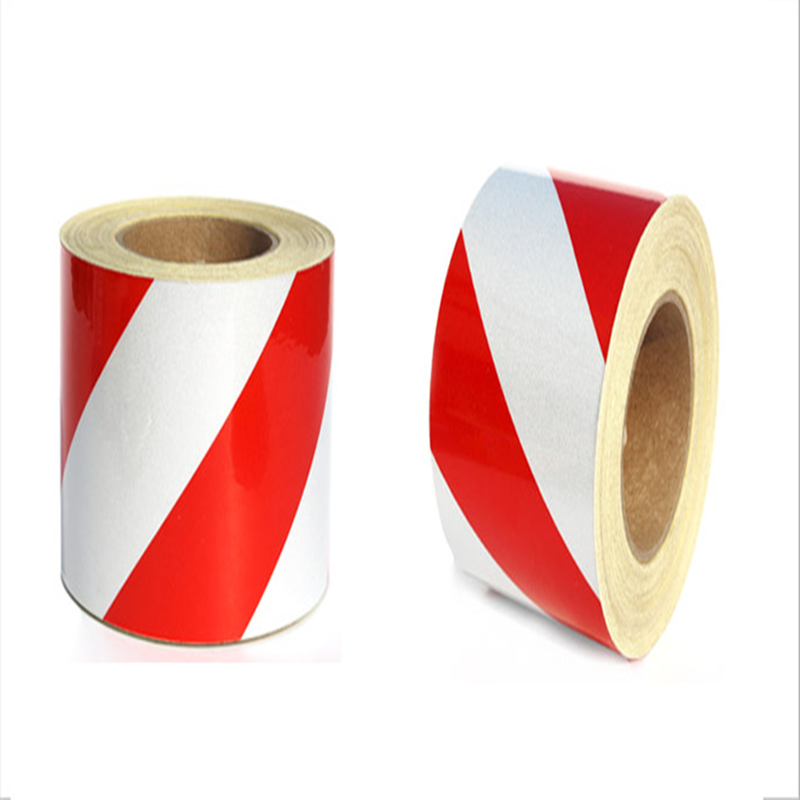 yw反光胶带反光标识警戒线墙贴地板贴标志反光膜警示胶带红白色5cm宽
