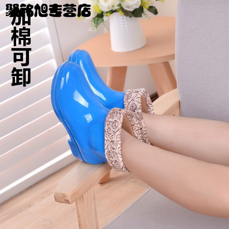 秋冬短筒女式防滑防水短靴绒棉鞋成人胶鞋厨房多色多款多功能生活日用家庭清洁清洁用品清洁工具水鞋水靴